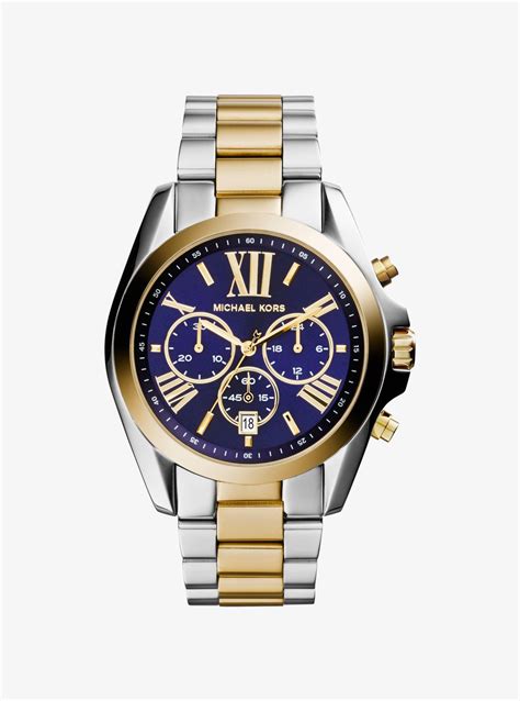 michael kors watches men's two tone|Michael Kors oversized bradshaw watch.